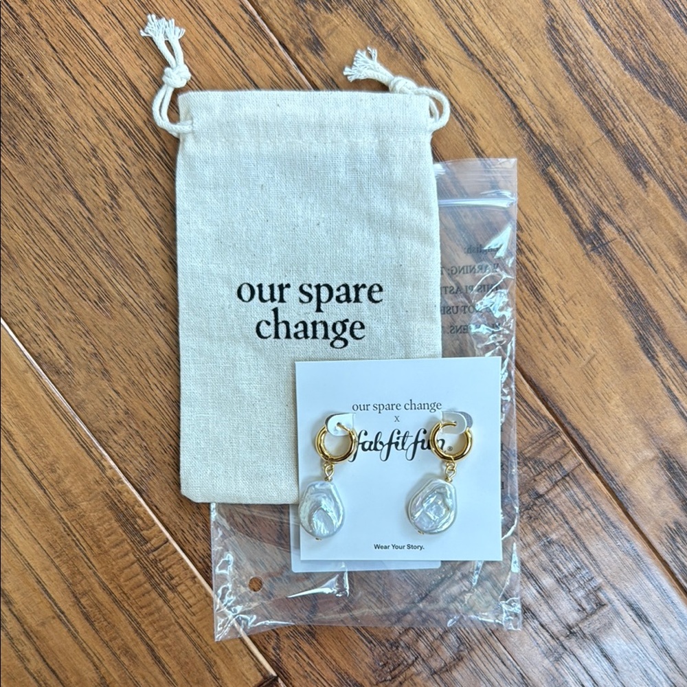 Gold and Pearl Earrings by Our Spare Change
